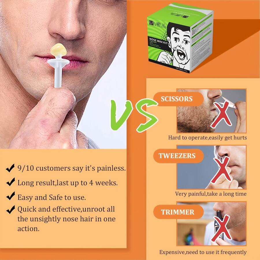 Green Box Nose Waxing Kit For Men And Women, With Nose Wax Applicator
