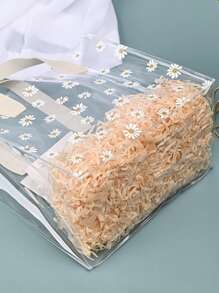 1入組透明禮品包裝袋帶小雛菊設計 - 無色 - 查看 5