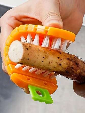 1入組蔬菜清潔刷,理想適用於清潔蘿蔔,,土豆和其他水果和蔬菜那刷可彎曲適用於方便