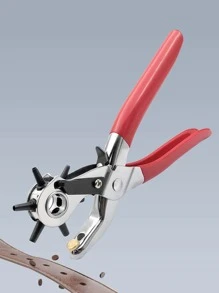 Belt Puncher Leather Hole Punch Tool - Red - View 1