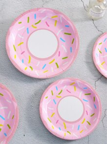 10 件/套一次性餐盘，7/9 英寸甜甜圈派对用品，粉色甜甜圈派对纸盘，甜甜圈派对盘子，甜甜圈生日派对婴儿派对甜甜圈成长主题派对，圣诞节