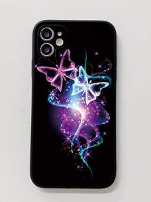 1 chiếc ốp lưng điện thoại hình bướm màu hồng, xanh dương và đen, viền mờ, tương thích với điện thoại Apple/Redmi/Vivo, phiên bản quốc tế, không phải phiên bản nội địa. - màu đen - Xem 2