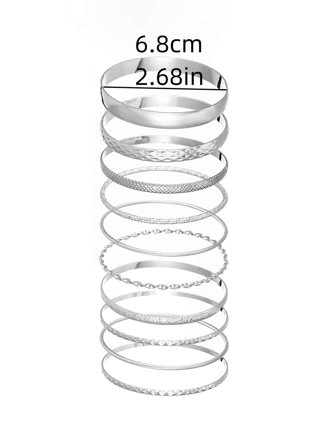 Set of 10 Boho Geometric Metal Bracelet