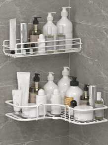 1 Treo Tường Nhà Tắm Có Giá Để Đồ, Kệ Sắt Hiện Đại Bộ Lưu Trữ Cho Phòng Tắm Giặt - trắng - Xem 1