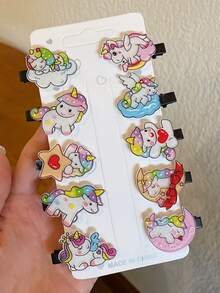 10 chiếc kẹp tóc acrylic hình hoạt hình dễ thương dành cho bé gái - Nhiều màu - Xem 3