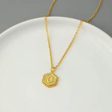 1條時尚可選26字母吊墜項鍊 - 金黃色 - 查看 6