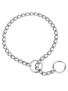 寵物鏈訓練項圈,防水金屬滑動狗項圈,適用於小狗、小型、中型、大型、超大型犬 - 灰色 - 查看 2