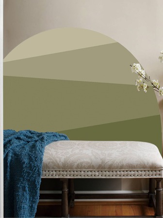 mama look 1入組波西米亞風格拼貼拱形牆貼適用於客廳臥室背景