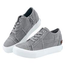 JENN ARDOR Women's Platform Hidden Wedge Sneakers Fashion Casual Walking Shoes - 淺灰色 - 查看 1