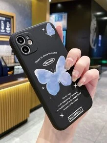 Funda de teléfono con estampado de mariposa - Negro - Ver 4