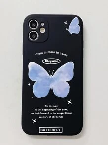 Funda de teléfono con estampado de mariposa - Negro - Ver 2