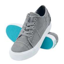 JENN ARDOR Women's Platform Hidden Wedge Sneakers Fashion Casual Walking Shoes - 淺灰色 - 查看 5