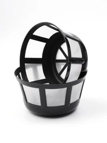 1pc Coffee Machine Filter, Solid-Liquid Separation Filter For Coffee School Supplies Back To School - Black and White - View 5