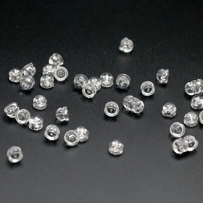 30 件 3 色铜耳环后背替换件，带硅胶橡胶垫，适合成人