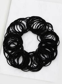 100入組/包4CM直徑薄彈性頭繩套裝在混合顏色合適適合女士 - 黑色 - 查看 1