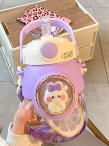 1pc 820ml Cartoon Designed Water Bottle - Purple - View 1