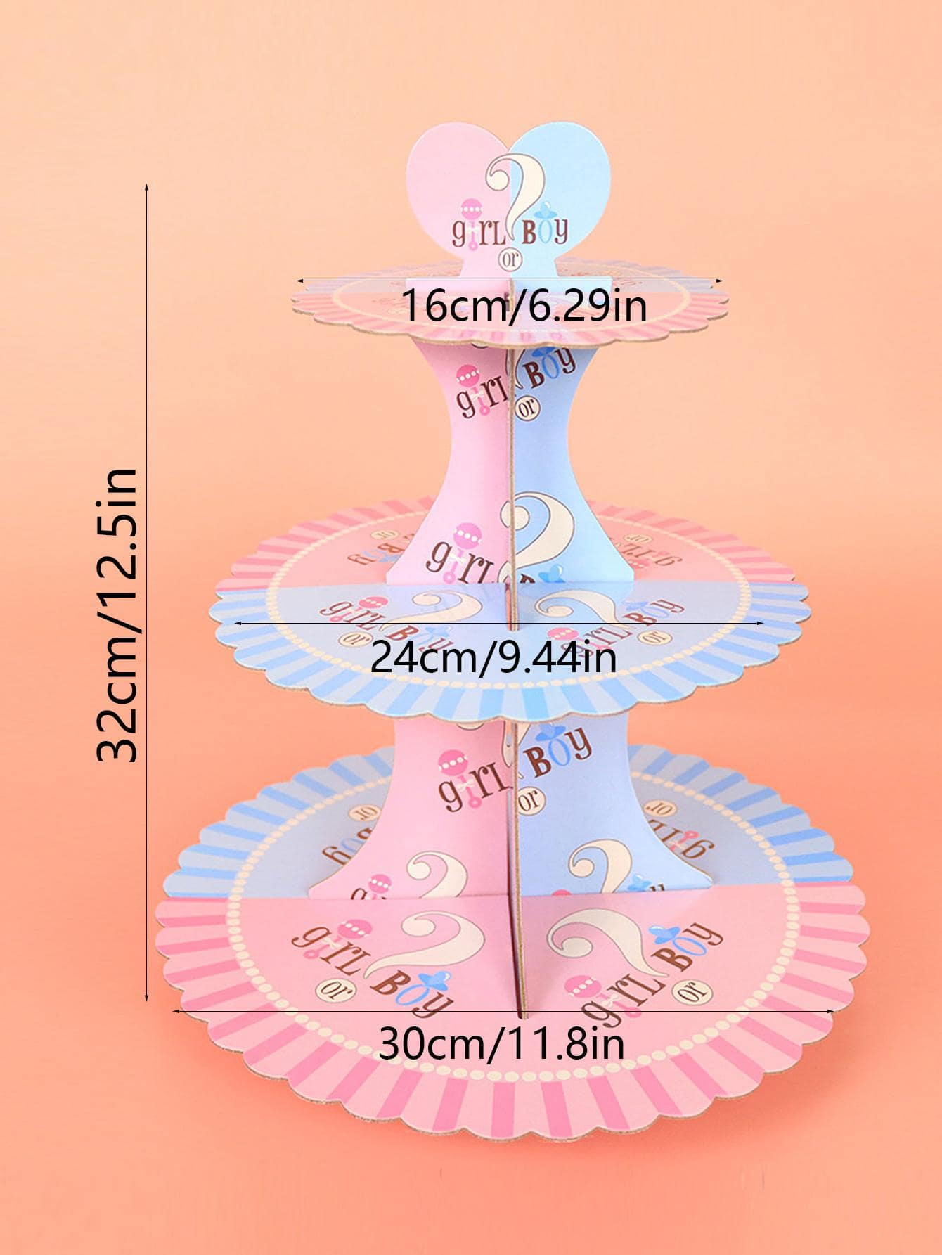 Dualcolor Gender Reveal Cupcake Stand, Dessert Display Holder SHEIN USA