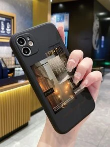 Ốp điện thoại kiểu ghép hình thẩm mỹ, phiên bản quốc tế, không phải phiên bản nội địa. - màu đen - Xem 4