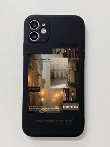 Ốp điện thoại kiểu ghép hình thẩm mỹ, phiên bản quốc tế, không phải phiên bản nội địa. - màu đen - Xem 2