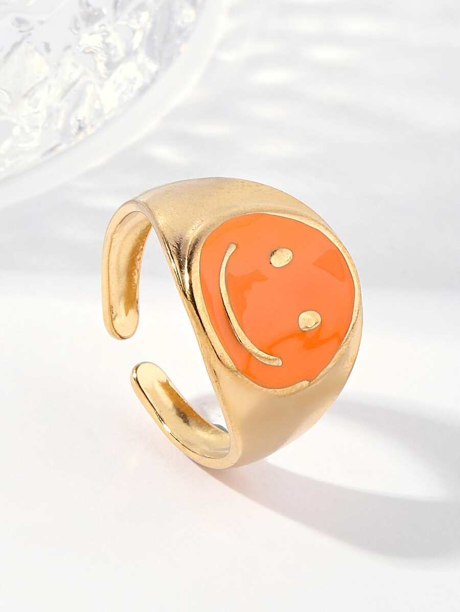 1pc Fashion Stainless Steel Expression Decor Cuff Ring For Men For Decoration Gift Party