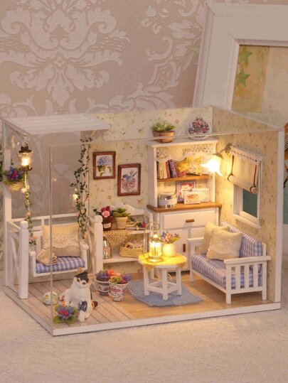 طقم المواد خشب DIY حديث محل قهوة تصميم DIY الى منزل قطعة واحدة