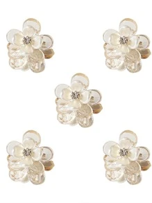 5 Kẹp Tóc Bện Mini Hình Hoa Cho Mùa Hè Phong Cách Ngọt Ngào Tiaras Dễ Thương - Rượu sâm banh - Xem 2