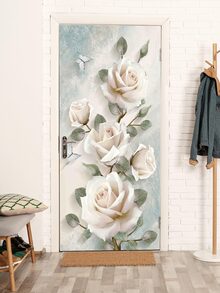 1套花卉圖案PVC裝飾門貼 - 彩色 - 查看 3