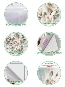 1套花卉圖案PVC裝飾門貼 - 彩色 - 查看 7