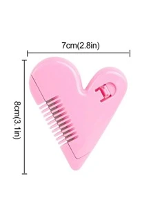 1 Lược chải tóc hai mặt hình trái tim có lưỡi Love Bangs Comb Trimmer Lược chải tóc gãy chống cắt tóc Barber - Hồng - Xem 3