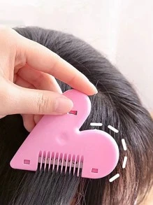 1 Lược chải tóc hai mặt hình trái tim có lưỡi Love Bangs Comb Trimmer Lược chải tóc gãy chống cắt tóc Barber - Hồng - Xem 6