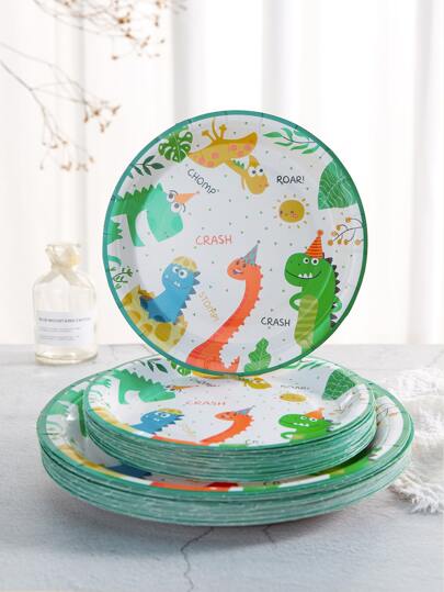 10 PCS/Set Disposable Dinner Plates, 7/9 Inch Dinosaur Birthday Party Supplies Disposable Paper Plates Dinosaur World Birthday Party Paper Plates Suitable For Dinosaur Themed Kids Parties, Showers, Celebrations,Christmas