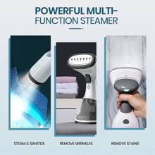Steamer for Clothes, 1500W Fast Heat Up Handheld Garment Steamer, Portable Travel Clothing Fabric Steamer with Upgraded Nozzle and 260ml Water Tank - Bianco - Visualizzare 5