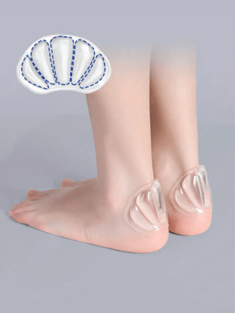 1pair Clear Heel Protection Pads, Shell Design Silicone Comfortable Fashion Accessories For Shoes