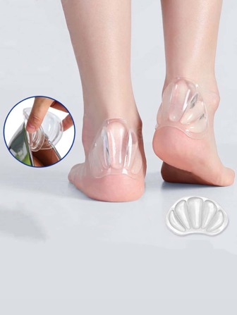 1雙透明腳跟保護墊,外殼設計矽膠舒服時尚配件適用於鞋