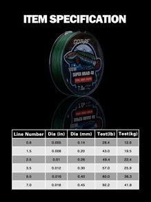GOTURE 1入組100米/109碼4股線複絲PE耐磨編織線,打結強度,適用於平滑長款,淡水