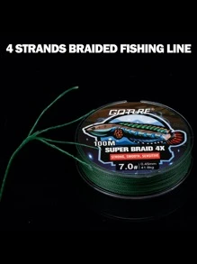 GOTURE 1入組100米/109碼4股線複絲PE耐磨編織線,打結強度,適用於平滑長款,淡水