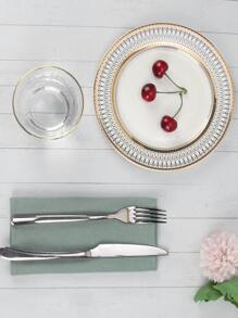 1pc 42x42cm Grey-green Polyester Fiber Tablecloth - Green - View 4