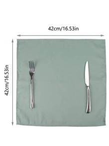 1pc 42x42cm Grey-green Polyester Fiber Tablecloth - Green - View 7