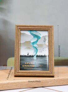 1pc Nordic Style Simple Wooden Photo Frame Home Decoration - Brown - View 6