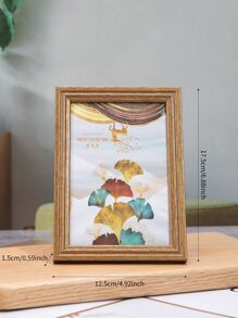 1pc Nordic Style Simple Wooden Photo Frame Home Decoration - Brown - View 4