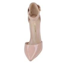 Women Pointed Closed Toe Heel Stiletto High Heel Ankle Strap D'Orsay Pumps Shoes - 粉色 - 查看 4