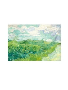 1pc Scenery Patterned Decorative Throw Blanket - Green - View 4