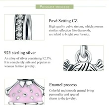 WOSTU 1入組新款100%925純銀情侶小的女孩&男生吊墜吊墜適合女孩吊墜手環DIY首飾類