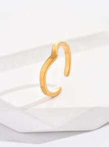 1 Miếng Mạ vàng 18K Giường đơn Mũi tên Hình dạng Thép không gỉ Mở Vòng tay áo Đối với phụ nữ Chân Đồ trang sức - Vàng - Xem 3