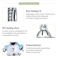 WOSTU 1入組新款100%925純銀情侶小的女孩&男生吊墜吊墜適合女孩吊墜手環DIY首飾類