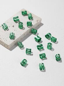 20入組波西米亞風格中性綠色金屬質感頭髮環適用於四季 - 綠色 - 查看 4