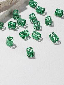 20入組波西米亞風格中性綠色金屬質感頭髮環適用於四季 - 綠色 - 查看 6