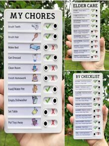 10入組+1入組/套白色便攜雜務備忘錄板,至清單板可拆卸可重複使用塑膠DIY訊息家庭旅行規劃 - 白色 - 查看 1