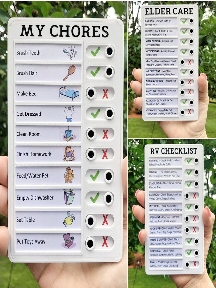 10入組+1入組/套白色便攜雜務備忘錄板,至清單板可拆卸可重複使用塑膠DIY訊息家庭旅行規劃 - 白色 - 查看 1