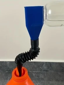 1pc Portable Car Oil Pouring Funnel - Blue - View 6
